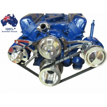 FORD FALCON MUSTANG WINDSOR 289 302 351W SERPENTINE PULLEY AND BRACKET CONVERSION ALTERNATOR + POWER STEERING