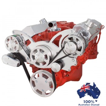 GM HOLDEN CHEVY SBC 283-350-400 ENGINE SERPENTINE KIT -  ALTERNATOR ONLY  PULLEY AND BRACKETS