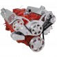 GM HOLDEN CHEVY SBC 283-350-400 ENGINE SERPENTINE KIT - AC AIR COMPRESSOR, ALTERNATOR & POWER STEERING PULLEY AND BRACKETS