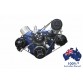 FORD FALCON MUSTANG WINDSOR 289 302 351W BLACK FINISH VEE BELT PULLEY AND BRACKET COMPLETE KIT WITH AIR CONDITIONING