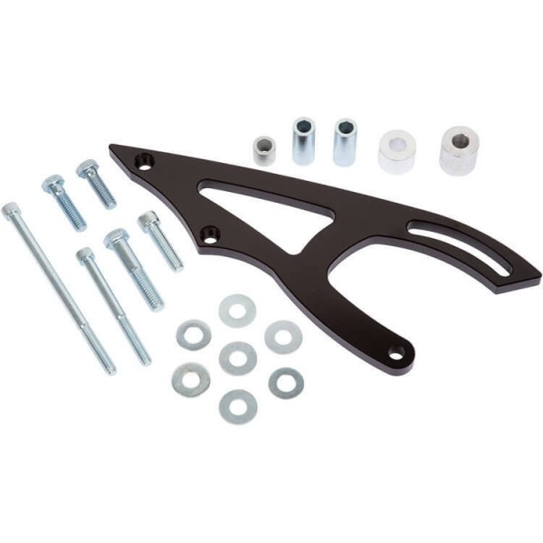 FORD FALCON MUSTANG WINDSOR 289 302 351W SERPENTINE PULLEY AND BRACKET COMPLETE KIT WITH AIR CONDITIONING USING SAGINAW  POWER STEERING PUMP AND ELECTRIC WATER PUMP BLACK FINISH