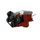 CHEVY SBC 283 350 400 SMALL BLOCK SERPENTINE CONVERSION - ALTERNATOR, AC - AIR AND POWER STEERING,LONG WATER PUMP MID MOUNT BLACK DIPPED FINISH
