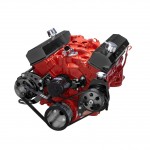 CHEVY SBC 283 350 400 SMALL BLOCK SERPENTINE CONVERSION - ALTERNATOR AND POWER STEERING ELECTRIC WATER PUMP BLACK FINISH