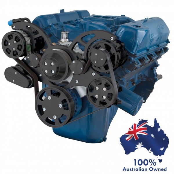 Alternateur De Direction Assistée Noir Pour Ford Cleveland 351C - Système Serpentine, FoMoCo, Remanufacturé