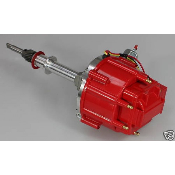 PARTS-DIYER Complete HEI Distributor 65K Coil 7500 RPM Compatible with Chevrolet Chevy GM GMC Truck Late Model Inline 6 Cylinder 230 250 292 One Wire Installation Red Cap 