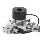 FORD FALCON MUSTANG CLEVOR AND WINDSOR 302 351 ELECTRIC WATER PUMP WITH BACKING PLATE - 55 GPM CHROME FINISH